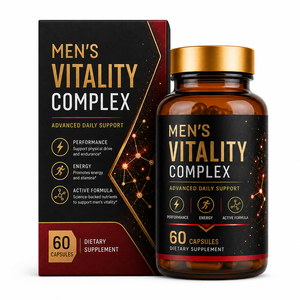 Cápsulas de Apoyo a la Vitalidad Masculina con Fórmula Personalizada, Tribulus Terrestris 250mg, Fenogreco, Maca, Ashwagandha, Fabricante de Suplementos - Product Image 1