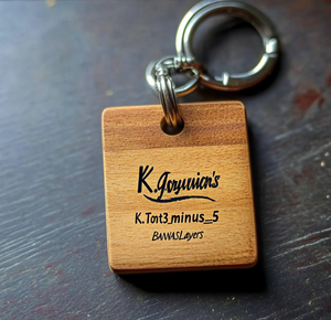 Engravable Letter <strong>Wood</strong> <strong>Keychain</strong> Wooden Square Shape Solid <strong>Wood</strong> Craft Personalized Key Chain Accessories - Product Image 5