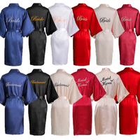 2022 Custom Hochwertige Femme Damen Damen Pyjama Braut Satin Seide Bad Kimono Roben sexy Brautjungfer Roben Damen Nachtwäsche