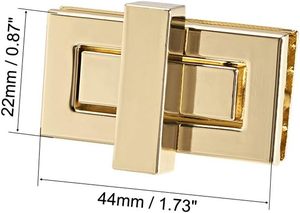 Uxcell Sets Rectangular <b>Purses</b> Twist Lock Mm X Mm Clutches Closures For DIY Bag Making Light Gold - Product Image 2