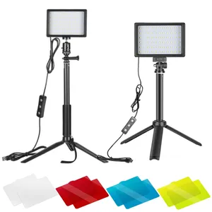 De gros caméra carré lumière-Mamen — lumière LED pour appareil photo, luminosité réglable, 4 couleurs, filtres pour caméra, 66