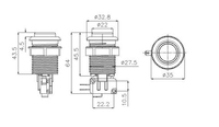 Bouton-poussoir d'arcade de style américain 28mm Accessoires de jeu de bouton d'arcade