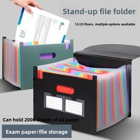 Carpeta de Archivo Tipo Acordeón, Multiusos, de Gran Capacidad, con Tres Lados Sellados, de Polipropileno, con Páginas Interiores de Colores, para Oficina