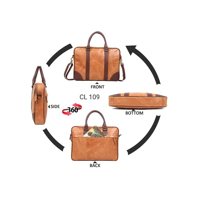 Modern Premium Leather Briefcase for Male and Female Business Laptop Bag