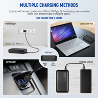 Kit de voyage ignifuge 3-en-1 LP-E6 FZ100 FW50 EN-EL14 double chargeur pour appareil photo avec stockage de port Micro USB de Type C