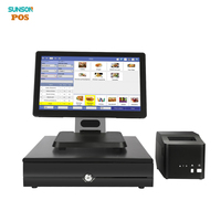 Système de point de vente pour restaurant Sunson S1 avec écran tactile capacitif Windows 10, processeur Intel Core I5 8 Go/128 Go