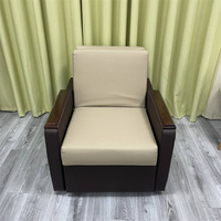 Canapé-lit convertible monoplace blanc, marron, noir avec caractéristiques hospitalières, pliable, extensible, en cuir de qualité médicale