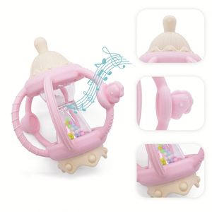 Anneau de dentition en silicone de qualité alimentaire pour nouveau-nés, jouet de dentition en forme de boule sans BPA - Product Image 2