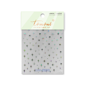 Vendita calda squisita Adesivi per Manicure con diamante di cristallo 3D lucidi stile francese argento stella adesivi per Nail Art fatti in plastica - Product Image 5