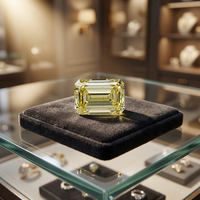 Diamant de laboratoire jaune vif fantaisie radiant de 2 carats certifié IGI, taille émeraude, pierre libre pour la fabrication de bijoux AURA LUXURIA