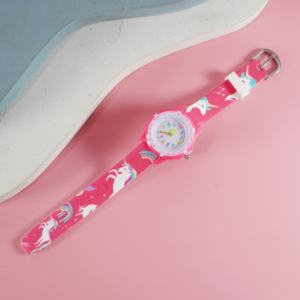 만화 시계 어린이 시계 빛나는 실리콘 인형 선물 상자 어린이 매일 학교 시간 시계 도매 - Product Image 2