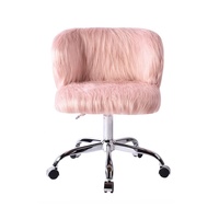 Chaise de bureau moderne rose en fausse fourrure Chaise en peluche pour la maison, le bureau et le salon Meubles en gros