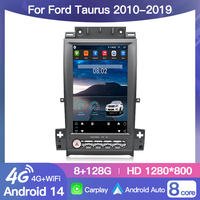 Écran de style Tesla 12,8'' Android 14 Autoradio GPS Navi Stéréo Lecteur multimédia vidéo pour Ford Taurus 2010-2019 Carplay 4G DSP