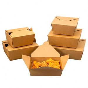 Cajas de comida para llevar de papel kraft reciclable personalizadas con forro de esponja, asa apta para fideos, cierre magnético y múltiples compartimentos - Product Image 1