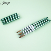 Fournisseur d'articles pour ongles 2027, pinceaux à ongles en poils de Kolinsky, manche en métal vert, pinceaux acryliques pour nail art Kolinsky
