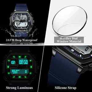 Montre électronique sportive POEDAGAR 993 pour homme, double affichage, décontractée, mode, étanche, alarme, semaine, quartz, numérique - Product Image 6