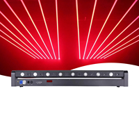 8+8 Moving Head Laser Beam Bar Light, 638nm Roter Laser RGB LED Strahleffekt, DMX Sound Control Bühnenlicht für Party Bar Live Show
