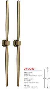Poignées de <span class=keywords><strong>porte</strong></span> personnalisées en cuivre brossé coniques, luxe classique, pour entrée, villa traditionnelle, bois, verre, bronze antique - Product Image 3