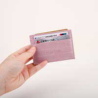 Glampkg Étui à cartes d'identité portable ultra-mince personnalisable, porte-cartes élégant en cuir PU avec plusieurs fentes
