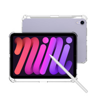 Étui de protection transparent pour tablette iPad mini 6 pour iPad 9 10,2 pouces avec emplacement pour stylet, coque arrière souple en TPU transparent flexible