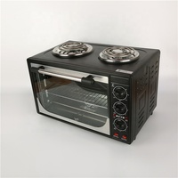 RTS 30L Mini cuisinière électrique Four à pizza domestique multifonctionnel et grille-pain barbecue à fruits intégré 2 plaques chauffantes