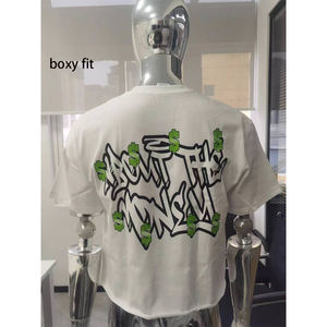 Camisetas de gran tamaño en blanco, camiseta cuadrada unisex, camiseta de hip hop, camiseta sólida de peso pesado 100% algodón 240 GSM, camiseta de calle para hombres - Product Image 3