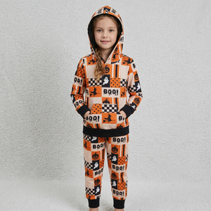 Conjunto de Sudadera con Capucha y Pantalones Deportivos de Algodón con Parches Estilo Chino para Halloween, Ropa Casual para Niños - Product Image 1