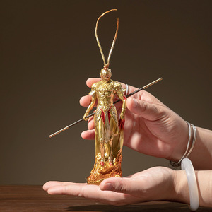 Figura de Latón del Rey Mono Sun Wukong, de Copper Art Workshop, Bañada en Oro, Adorno Coleccionable 3D - Product Image 3