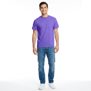 T-shirts personnalisés de marque pour hommes en gros, doux, vierges, service OEM, manches longues, 100 % coton, respirants, écologiques, unis - Product Image 1