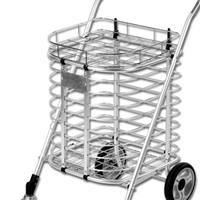 Chariot à main pliable antirouille, petit chariot de supermarché en alliage d'aluminium, chariot de courses pour légumes et épicerie