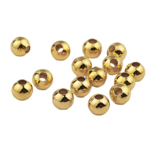 14K Gold Plated Round <b>Beads</b> Iron Hollow Spacer <b>For</b> <b>Bracelet</b> Making - Product Image 4