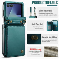 Tas Kulit Selempang CaseMe 2026 untuk Samsung Galaxy Z Flip 8, Dompet RFID Crossbody Penyimpan Kartu untuk Samsung Z Flip 8 7 Case
