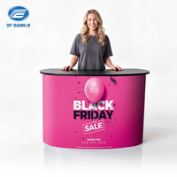 Support de réception pop-up en aluminium de haute qualité Comptoir sur pied Promotion de salon commercial Table de promotion de publicité exclusive