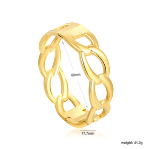 Pulsera de Cadena Geométrica Hueca para Mujer, Acero Inoxidable de 18k, Joyería de Moda, Diseño Ovalado - Product Image 4