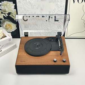 Walnut Wood 3 Speed <b>Vinyl</b> <b>Record</b> Player BT FM CD Gramophone with Integrated Speaker Turntable Decor High Fidelity Audio - Product Image 6