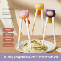 Vente en gros de baguettes pour enfants baguettes de formation avec support lapin éléphant poussin dessin animé pour l'apprentissage des baguettes pour la formation des enfants