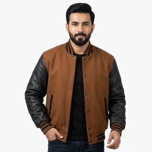 Vestes de baseball pour hommes de haute qualité, personnalisées, style streetwear, respirantes, en toile, col montant, pour hommes. - Product Image 1