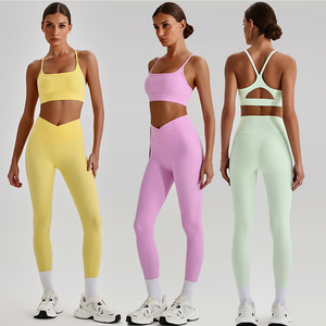 Großhandel TK Bestseller Damen Hochelastisches Yoga-Workout-Set Enge Hochtaillierte Leggings Fitness-Set für Gym und Laufen - Product Image 6