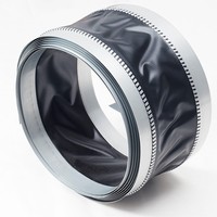 Connecteur de conduit d'air flexible antichoc en tôle métallique revêtue de PVC vinyle pour système CVC 75-100-75