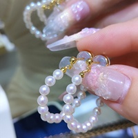 Boucles d'oreilles créoles en perles d'eau douce rondes de 4-5 mm, lustre ultra-brillant impeccable, bijoux hypoallergéniques en or 14 carats, vente en gros