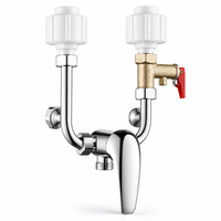 Robinet mélangeur mural universel en laiton massif en forme de U pour chauffe-eau électrique, mitigeur de douche chaud/froid avec soupape de sécurité G1/2