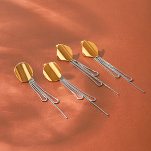 Boucles d'oreilles tendance pour femmes en acier inoxydable plaqué or 18 carats, anti-ternissement, pour usage quotidien - Product Image 1