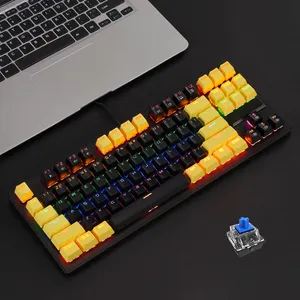 RGB renk oyun klavyesi USB kablosuz mekanik tuş takımları ve klavyeler masaüstü bilgisayar dizüstü bilgisayar faresi combos kiti ve klavye kapağı