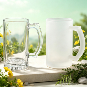 Vasos de Vidrio Sublimables al por Mayor, Transparentes Esmerilados, para Transferencia de Calor DIY, con Tapa de Bambú y Pajita, para Bebidas Personalizadas - Product Image 4
