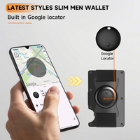 Dompet Kartu ID Anti-RFID Desain Baru dari Aluminium dengan Penjepit Uang, Kompatibel dengan AirTag untuk Google Android