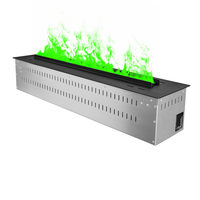 Cheminée électrique artificielle à vapeur d'eau avec flamme LED factice de 60 pouces, effet 3D, flamme automatique, pour la décoration