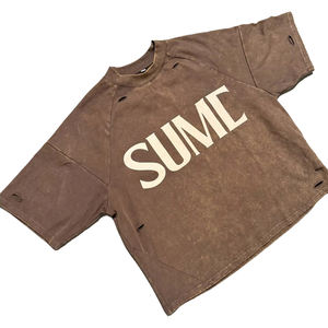 T-shirt da <span class=keywords><strong>uomo</strong></span> personalizzata vintage di alta qualità in 100% cotone, lavaggio acido, taglie forti, pesante, con spalle scese, stile streetwear - Product Image 1