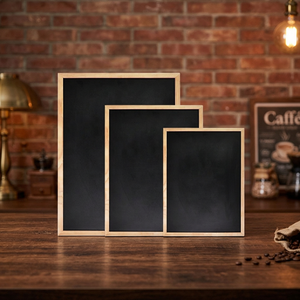 Eco-Friendly Wood Carved Rectangle Chalkboard Plaque Freestanding Learning Theme Home Decor - Product Image 5