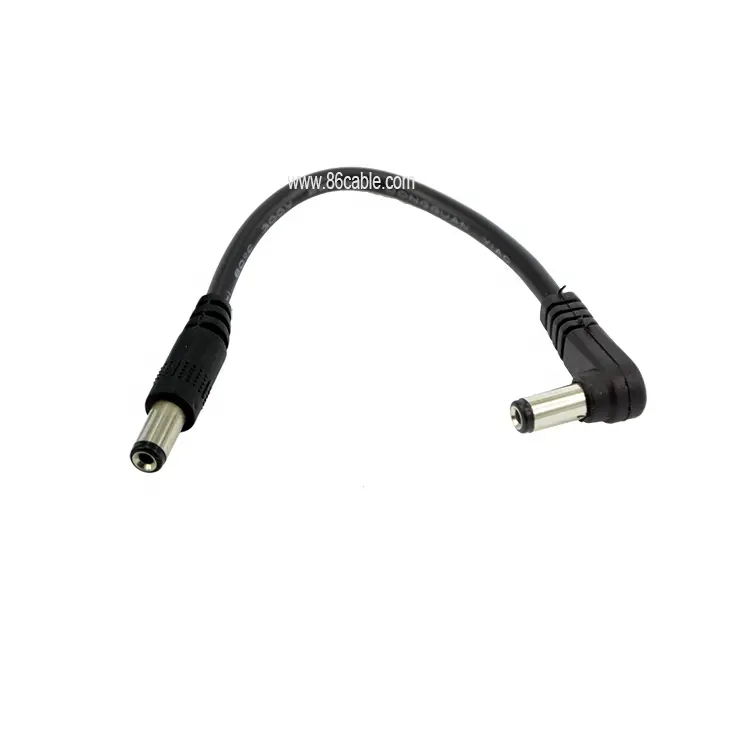 22AWG EU 12V DC 5.5*2.1 5.5*2.5mm 3.5*1.35mm DC MALE to male right angle DC power cable CORD for LED Strip CCTV camera