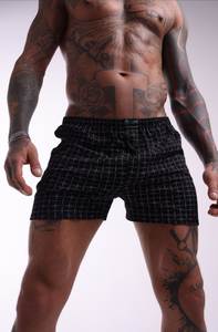 Calzoncillos Bóxer de Algodón con Estampado Negro para Hombre, Ropa Interior Masculina Transpirable, Suave y Cómoda, Cintura Elástica, Proveedor - Product Image 2